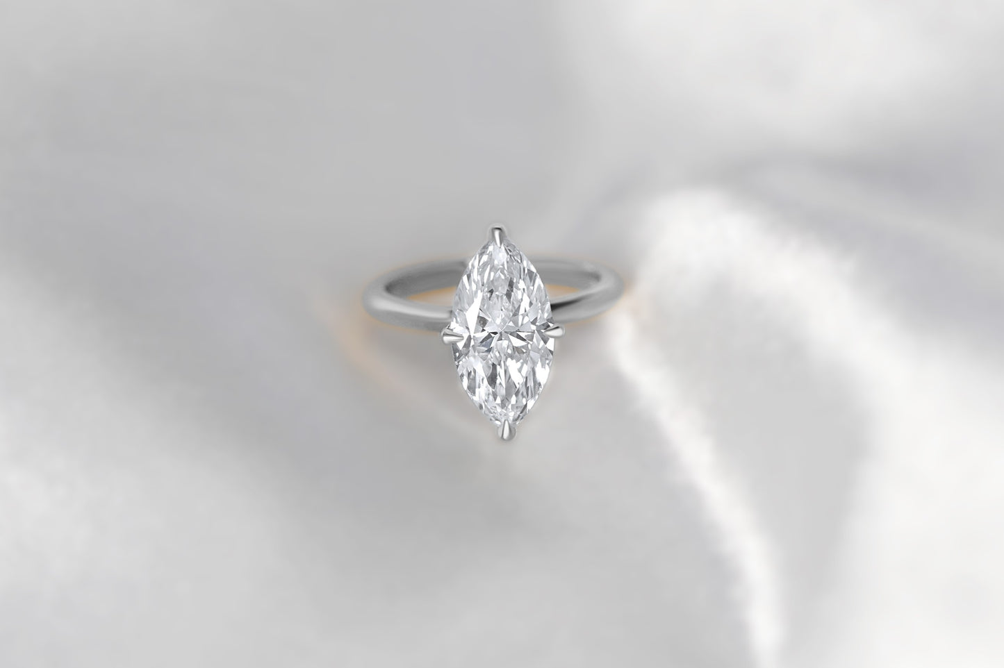 Marquise Diamond Solitaire Compass Prong Engagement Ring