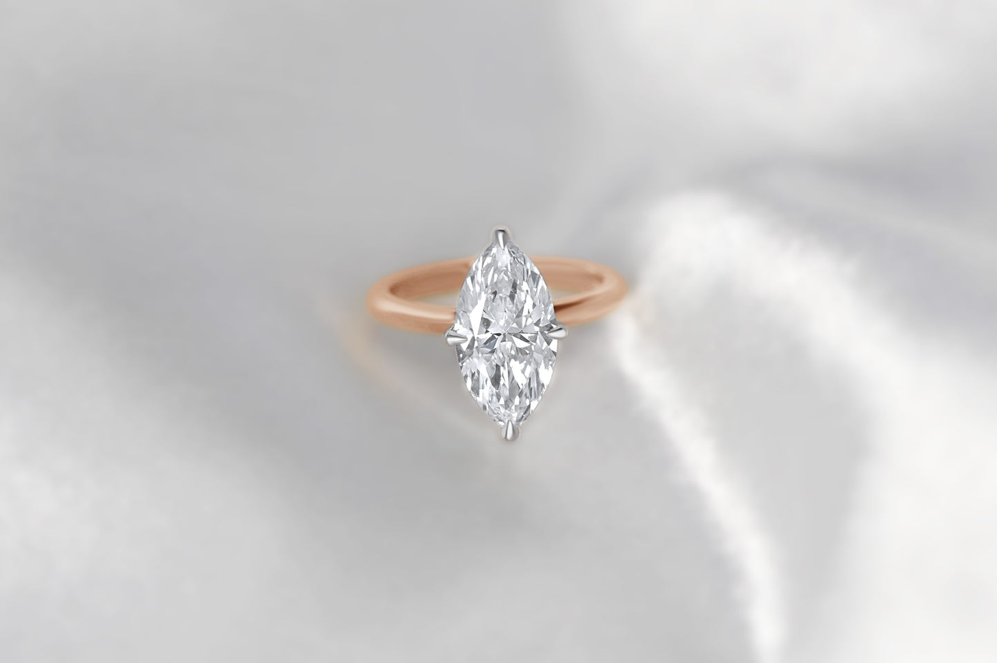 Marquise Diamond Solitaire Compass Prong Engagement Ring