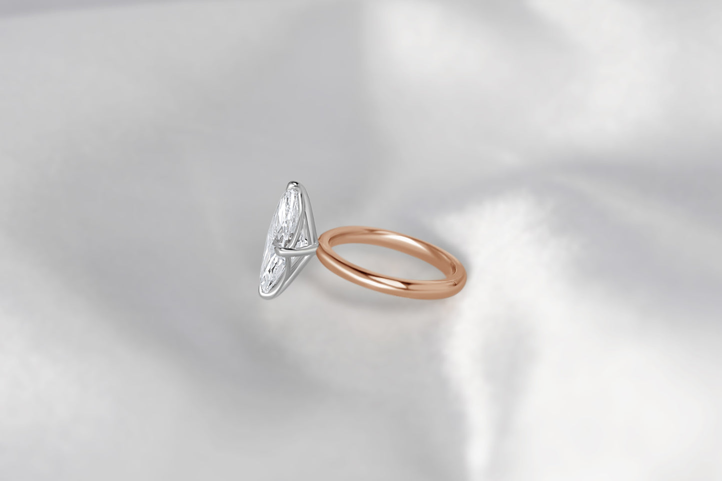 Marquise Diamond Solitaire Compass Prong Engagement Ring