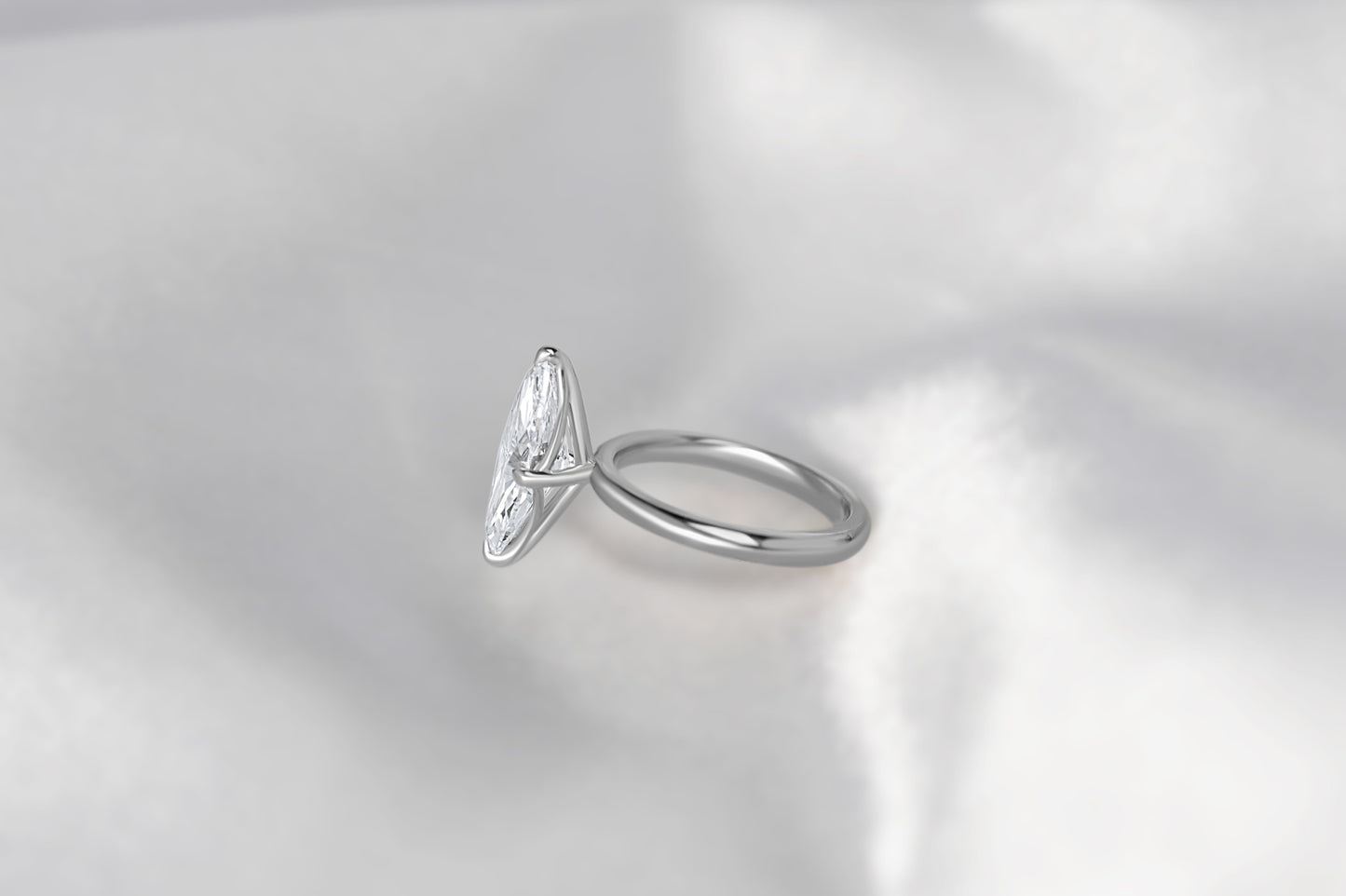 Marquise Diamond Solitaire Compass Prong Engagement Ring
