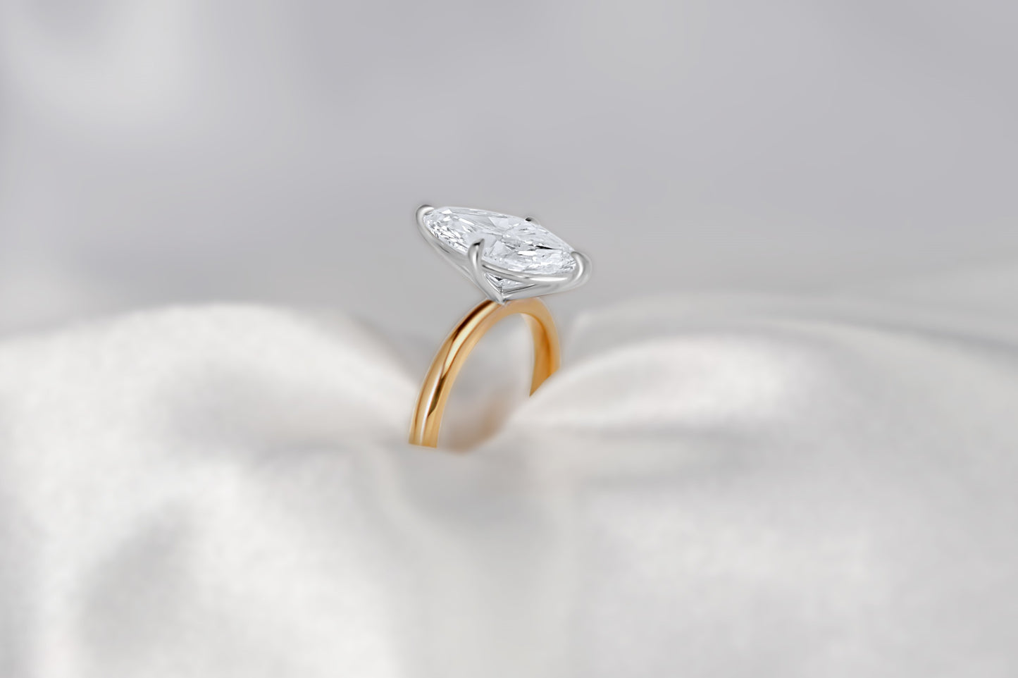 Marquise Diamond Solitaire Compass Prong Engagement Ring