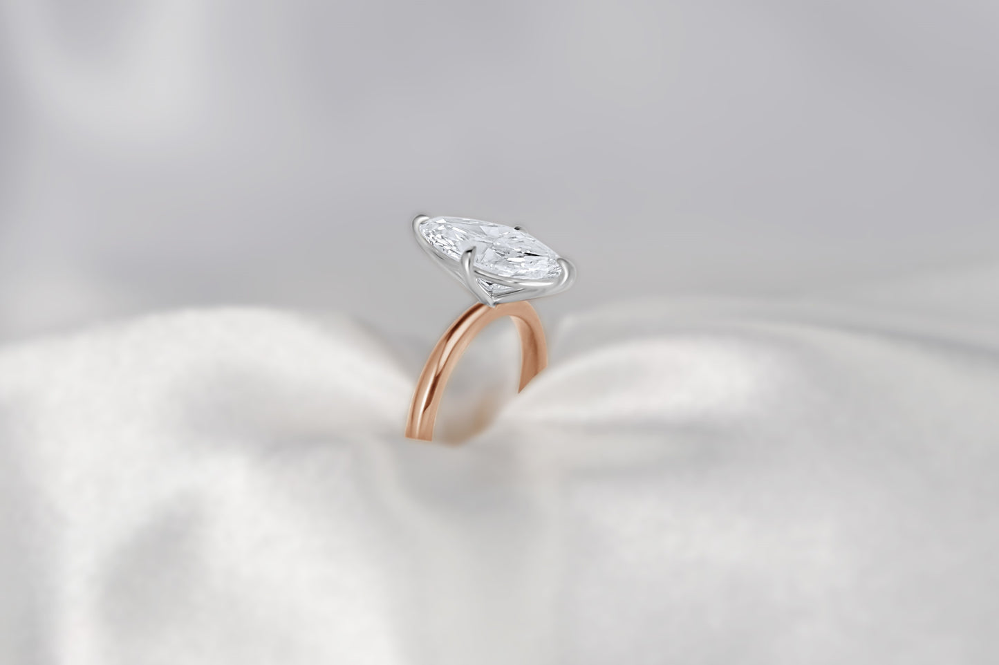 Marquise Diamond Solitaire Compass Prong Engagement Ring