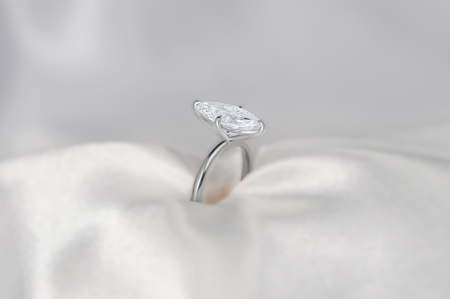 Marquise Diamond Solitaire Compass Prong Engagement Ring