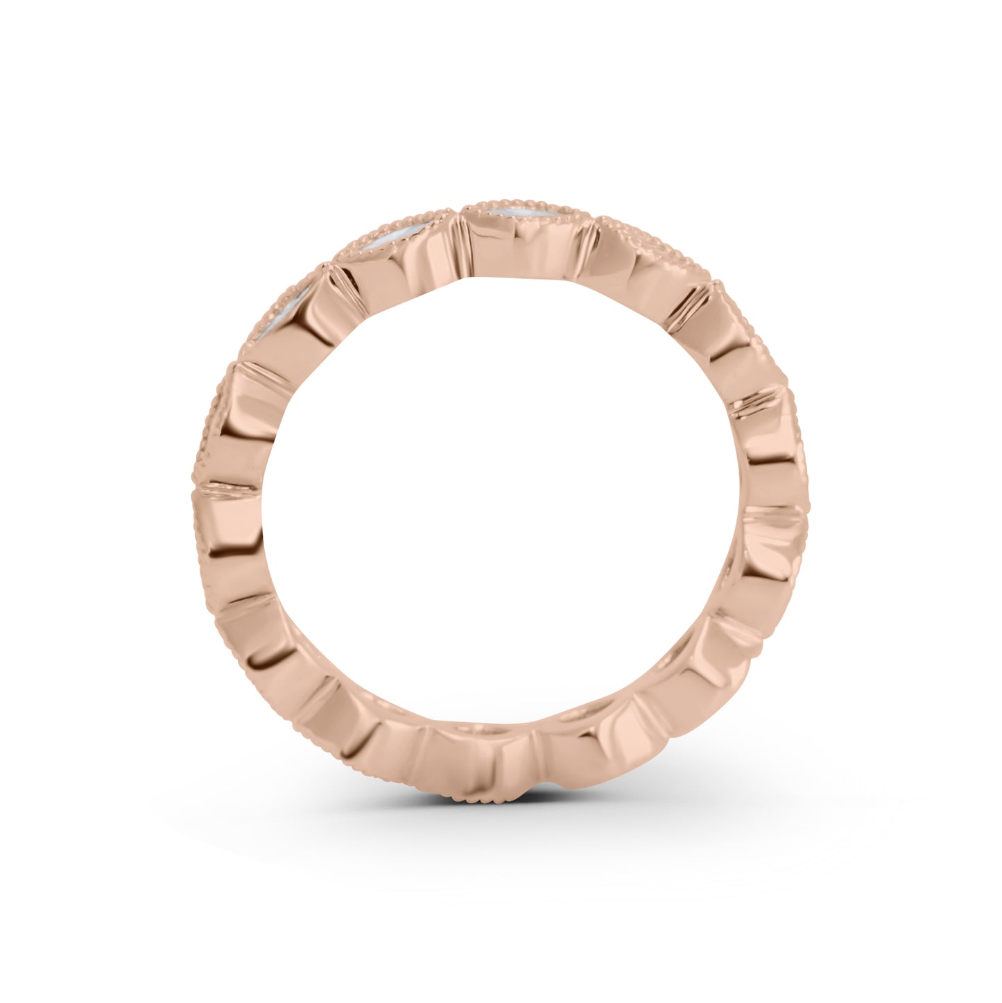Marquise Lab Diamond Eternity Bezel Set Band (Milgrain)