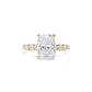 Oval East West Band and Hidden Halo Engagement Ring