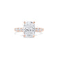Oval East West Band and Hidden Halo Engagement Ring