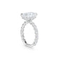 Oval East West Band and Hidden Halo Engagement Ring