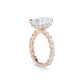 Oval East West Band and Hidden Halo Engagement Ring