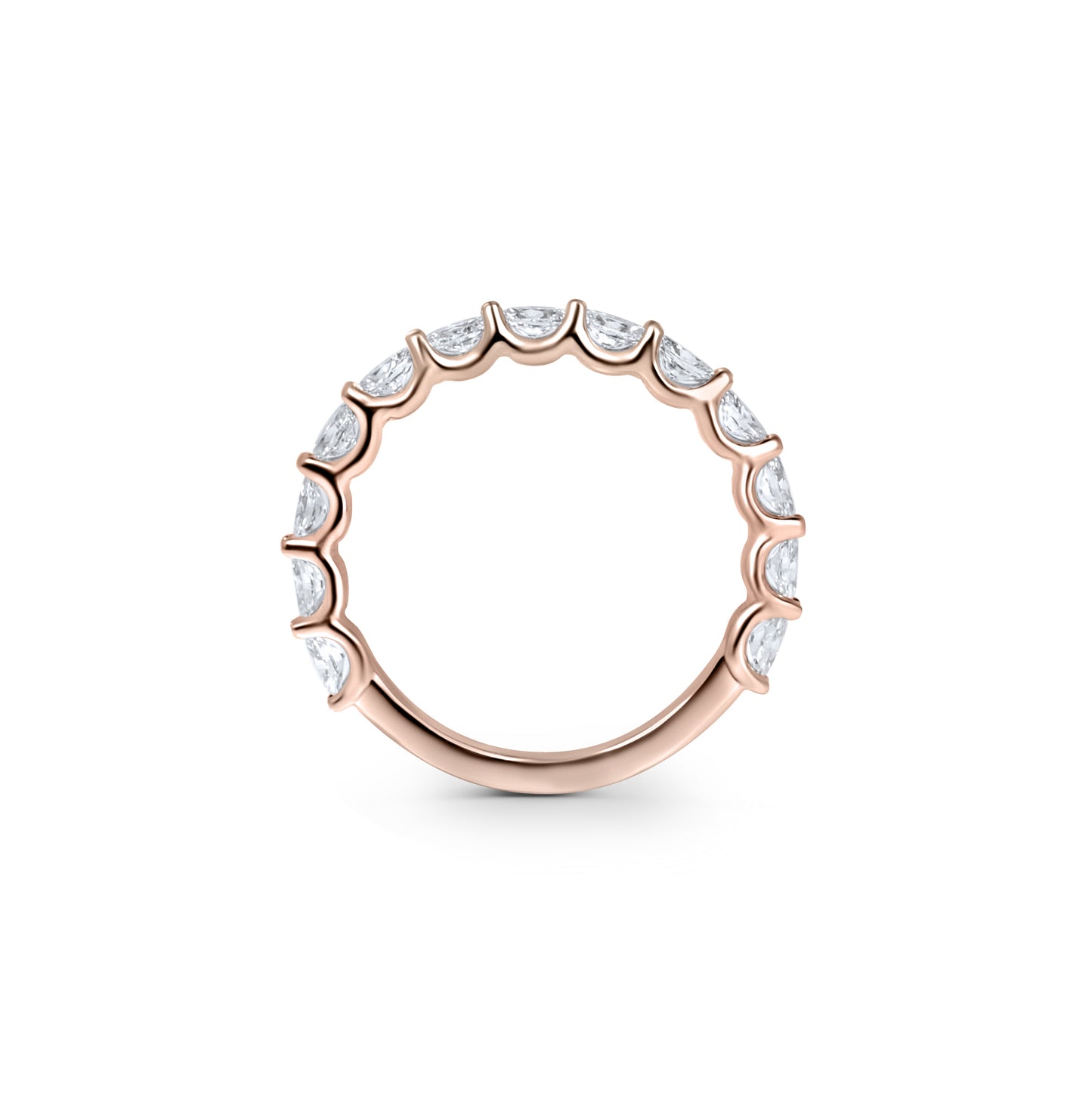 Olena Oval Brilliant Cut Diamond Band 2/3