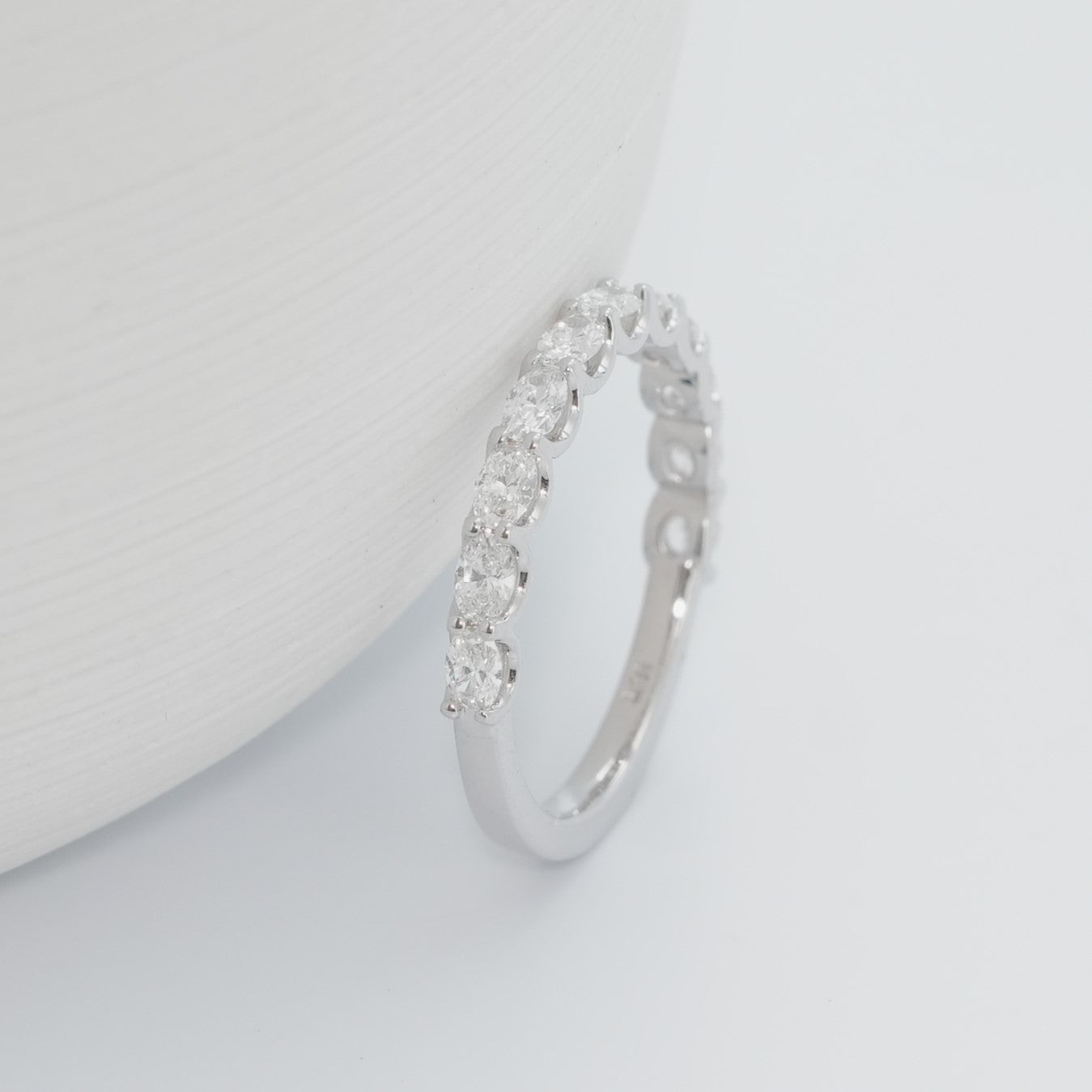 Olena Oval Brilliant Cut Diamond Half Way Band