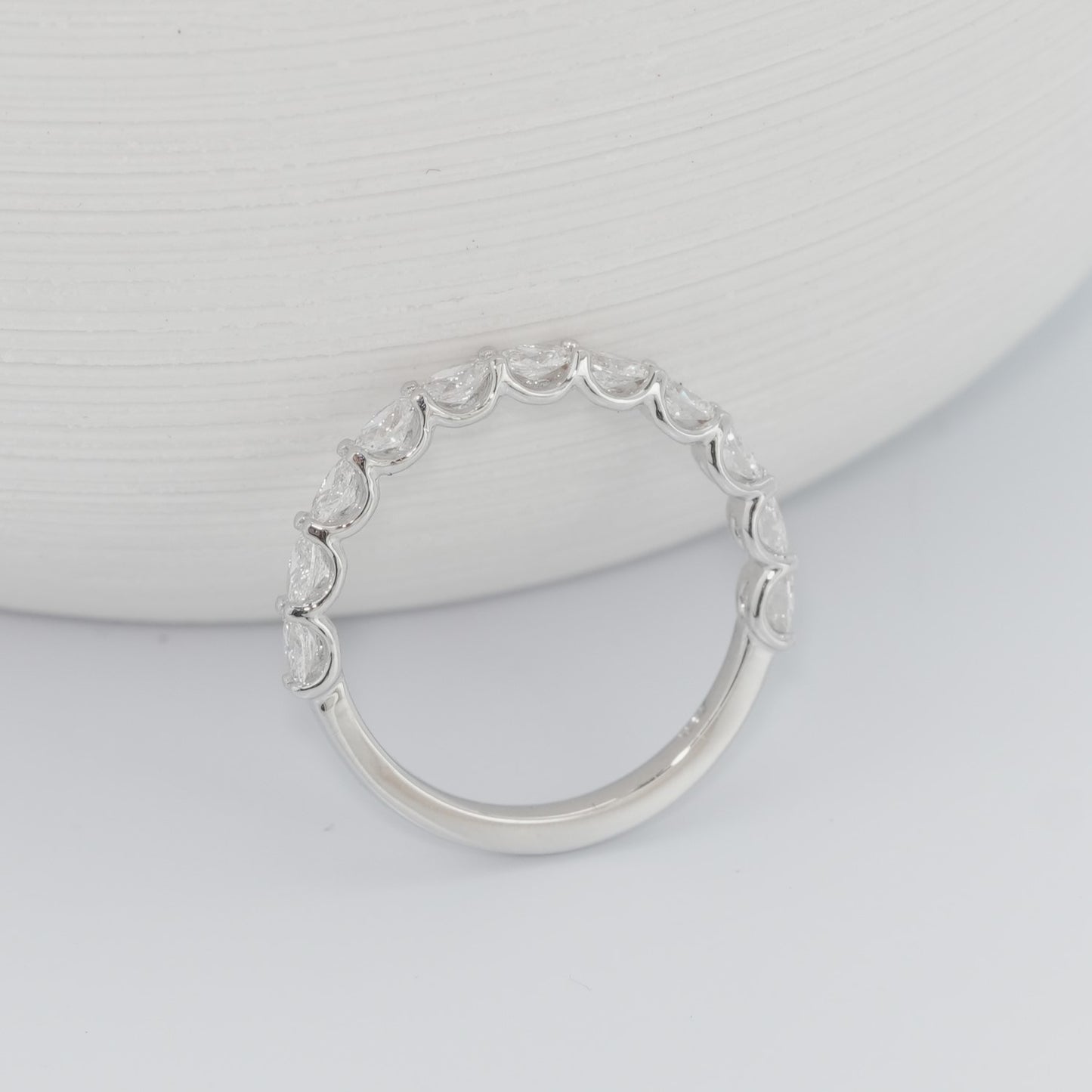 Olena Oval Brilliant Cut Diamond Half Way Band