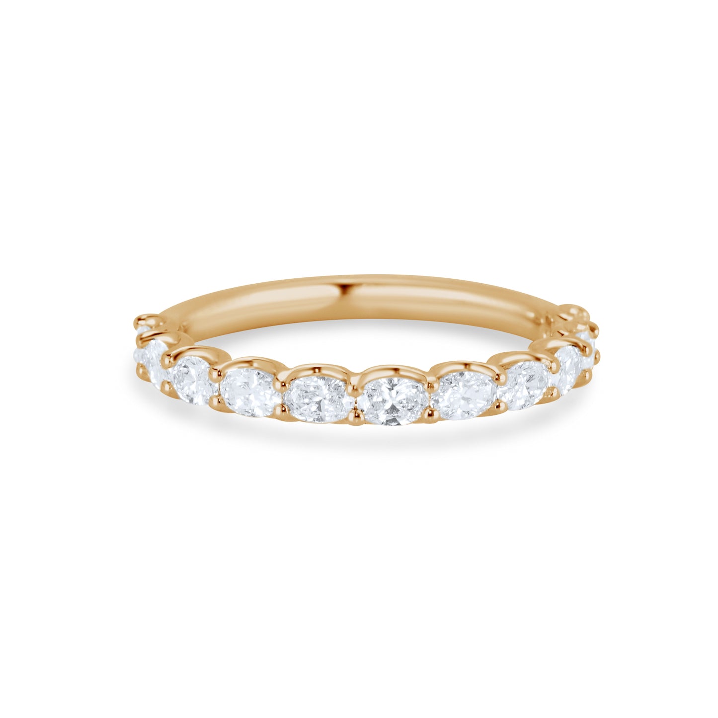 Olena Oval Brilliant Cut Diamond Half Way Band