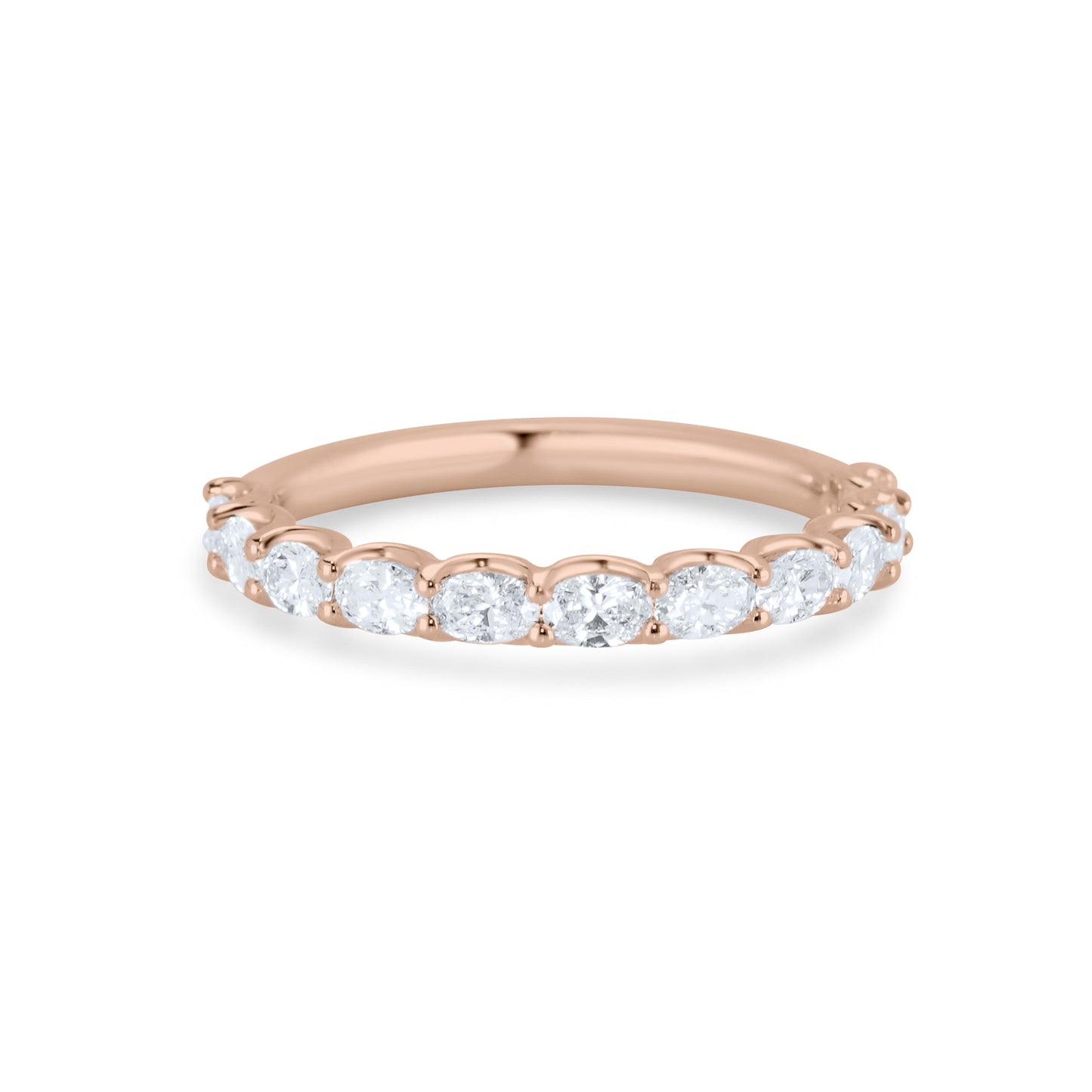 Olena Oval Brilliant Cut Diamond Half Way Band