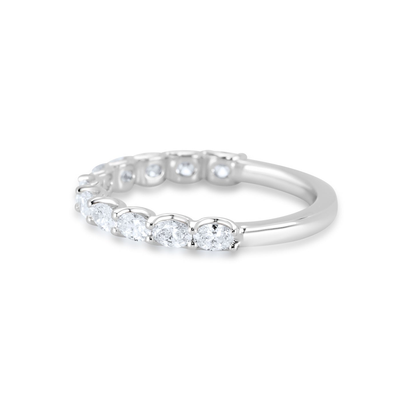 Olena Oval Brilliant Cut Diamond Half Way Band