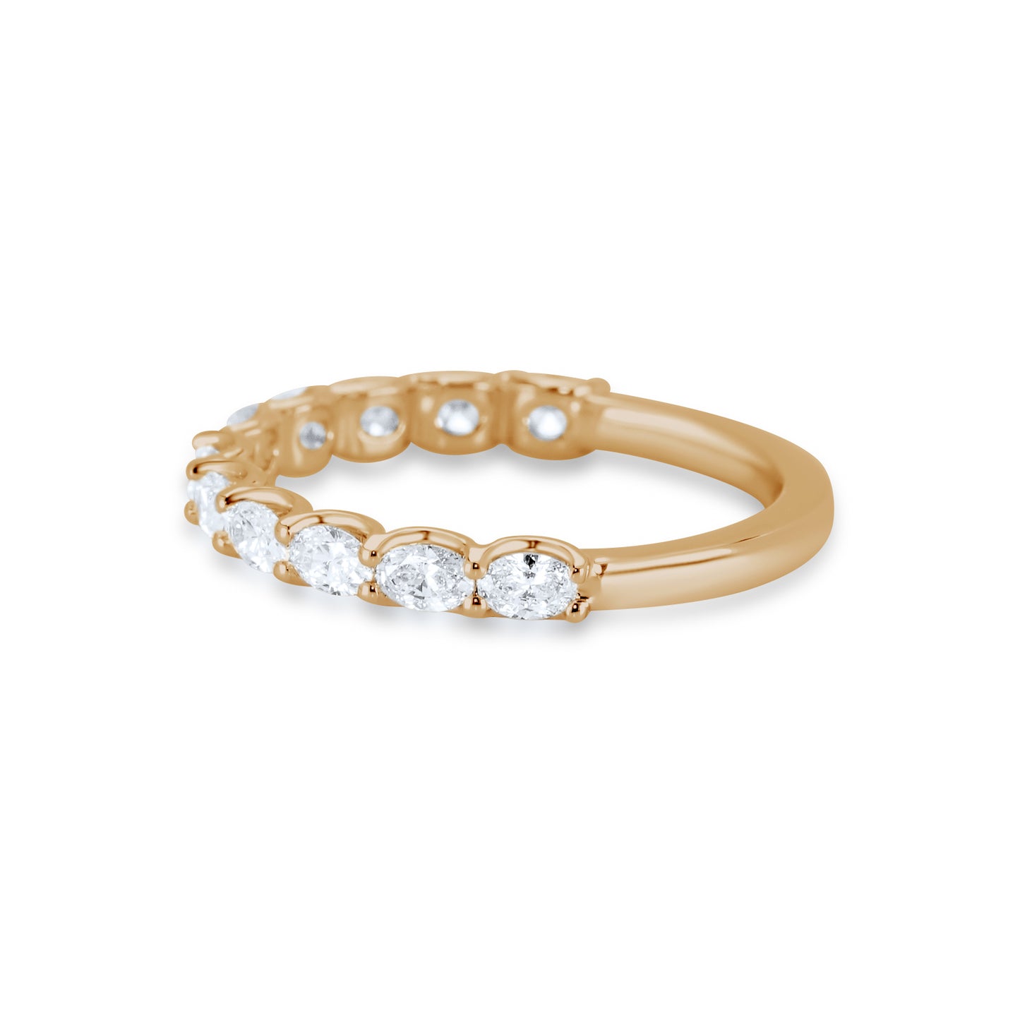 Olena Oval Brilliant Cut Diamond Half Way Band