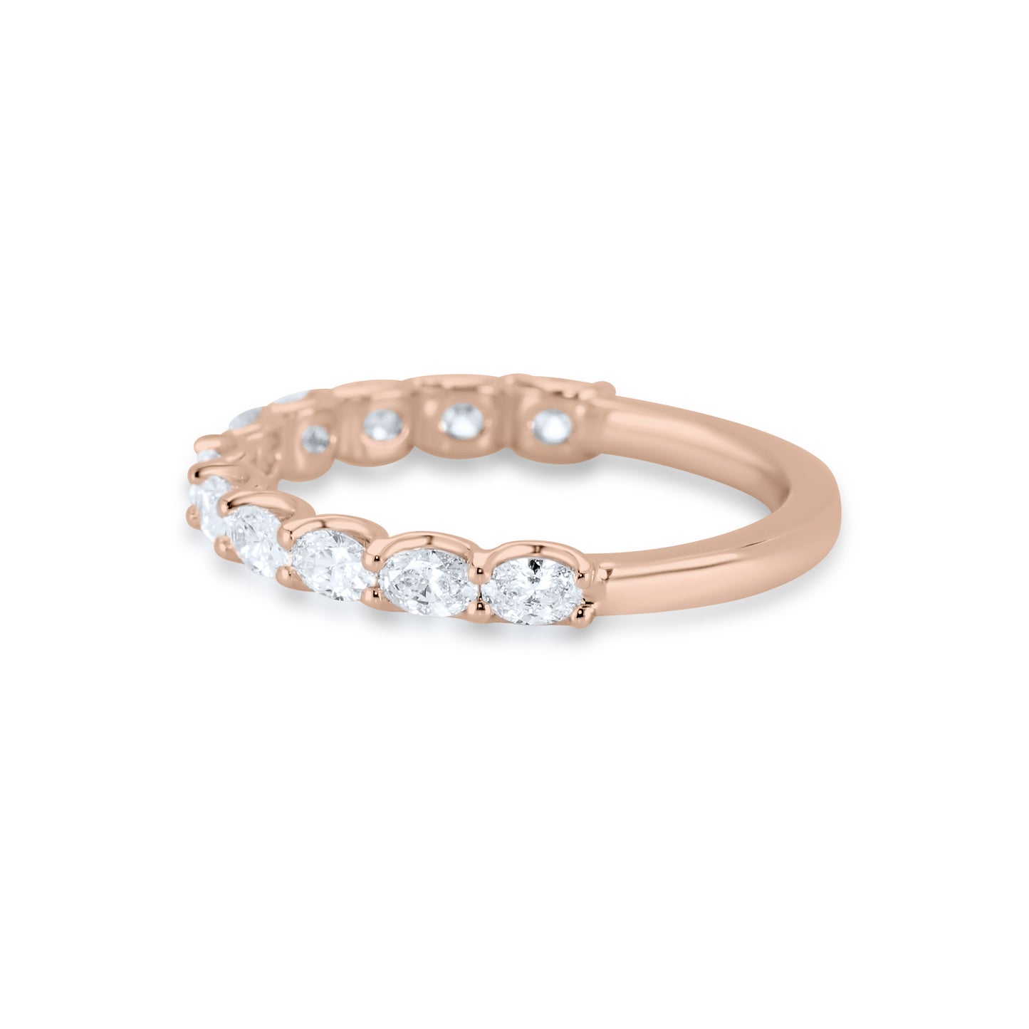 Olena Oval Brilliant Cut Diamond Half Way Band