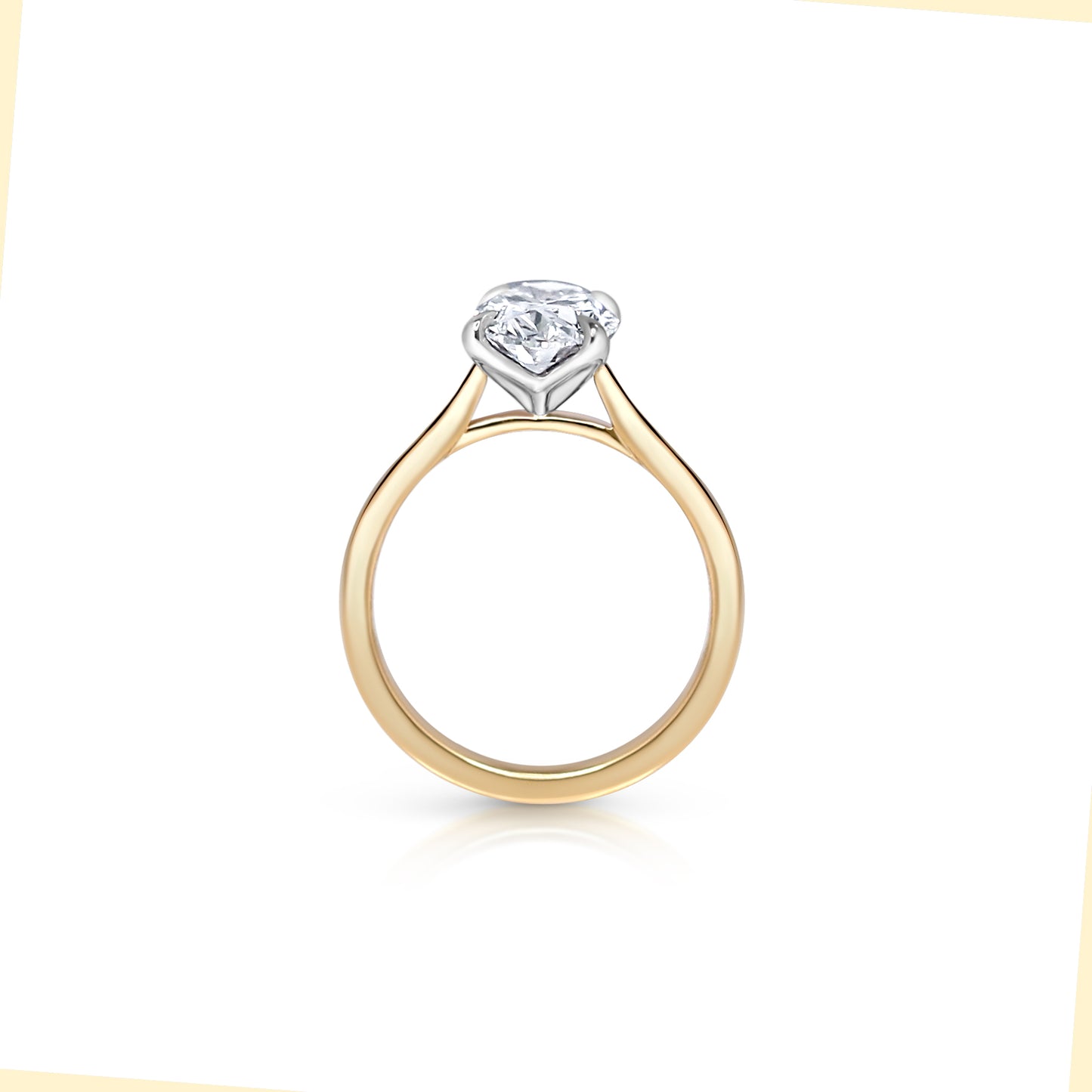 Oval Brilliant Diamond Engagement Ring – Tulip Prongs + Cathedral Setting