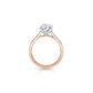 Oval Brilliant Diamond Engagement Ring – Tulip Prongs + Cathedral Setting