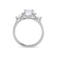 Oval and Pear Diamond Three Stone Diamond Engagement Ring