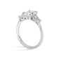 Oval and Pear Diamond Three Stone Diamond Engagement Ring
