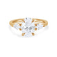 Oval and Pear Diamond Three Stone Diamond Engagement Ring