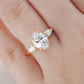Oval and Pear Diamond Three Stone Diamond Engagement Ring