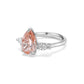 Pink Pear Diamond Three Stone Diamond Engagement Ring