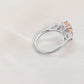 Pink Pear Diamond Three Stone Diamond Engagement Ring