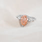 Pink Pear Diamond Three Stone Diamond Engagement Ring