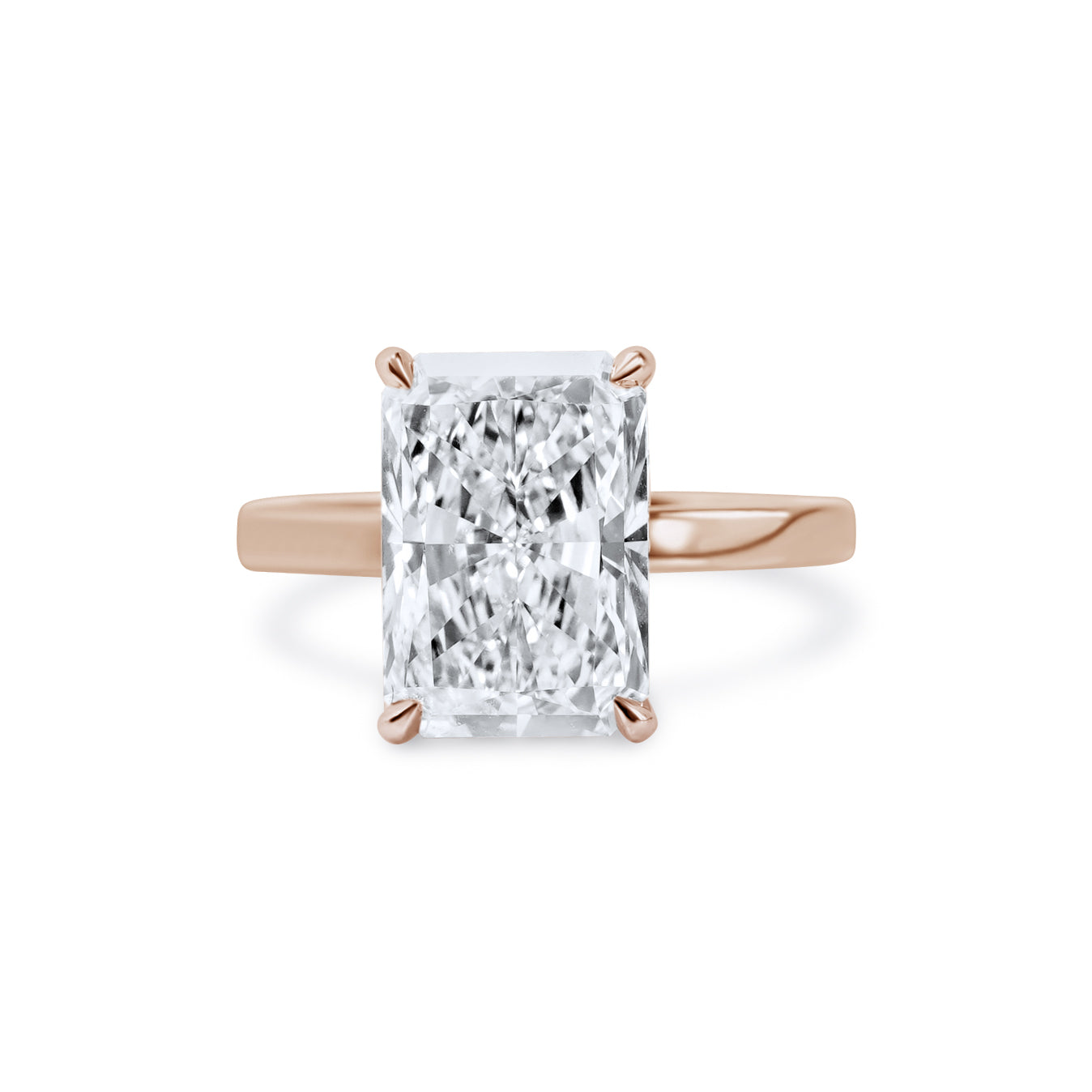 Radiant Diamond Hidden Halo Solitaire Engagement Ring