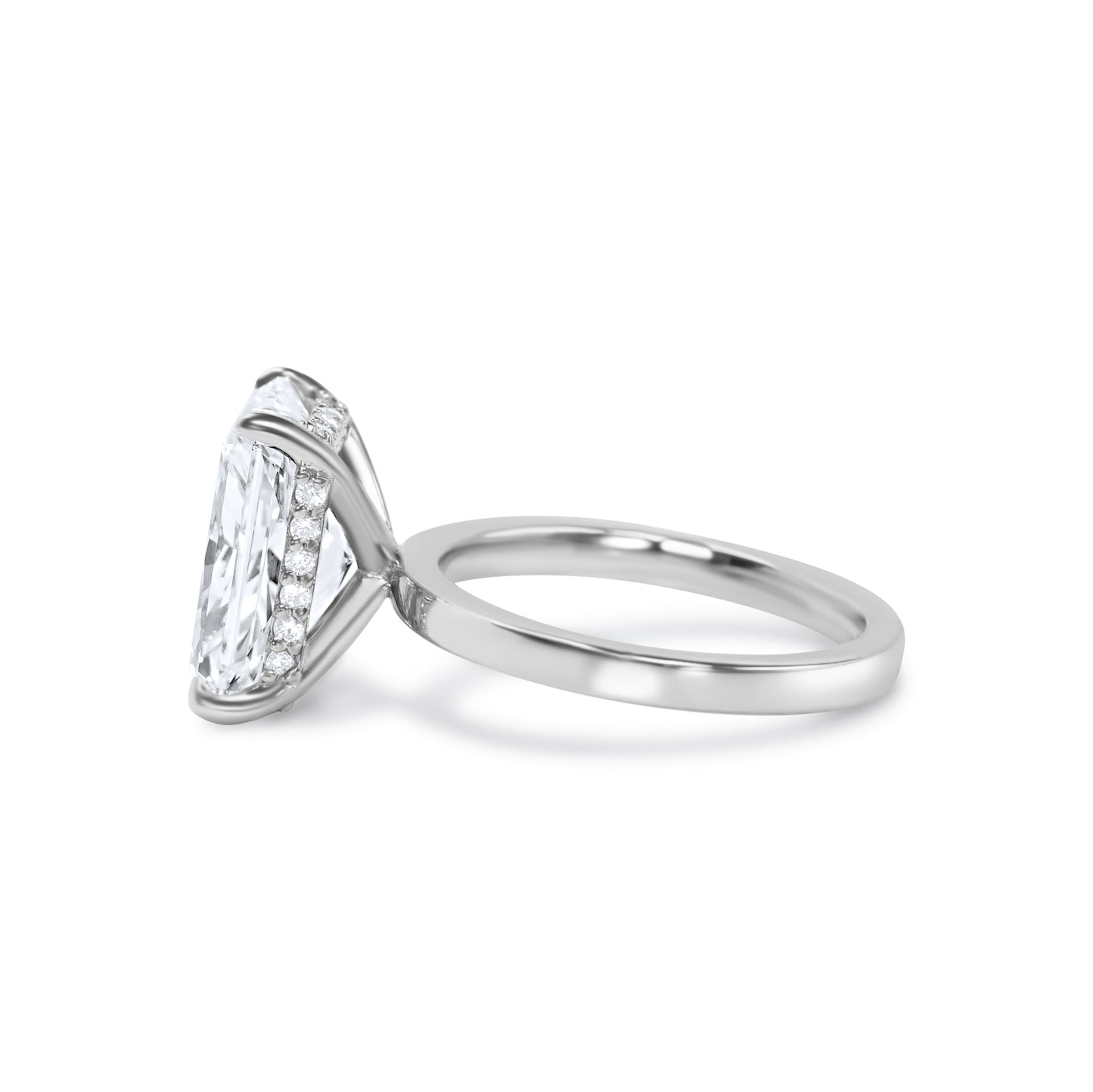 Radiant Diamond Hidden Halo Solitaire Engagement Ring