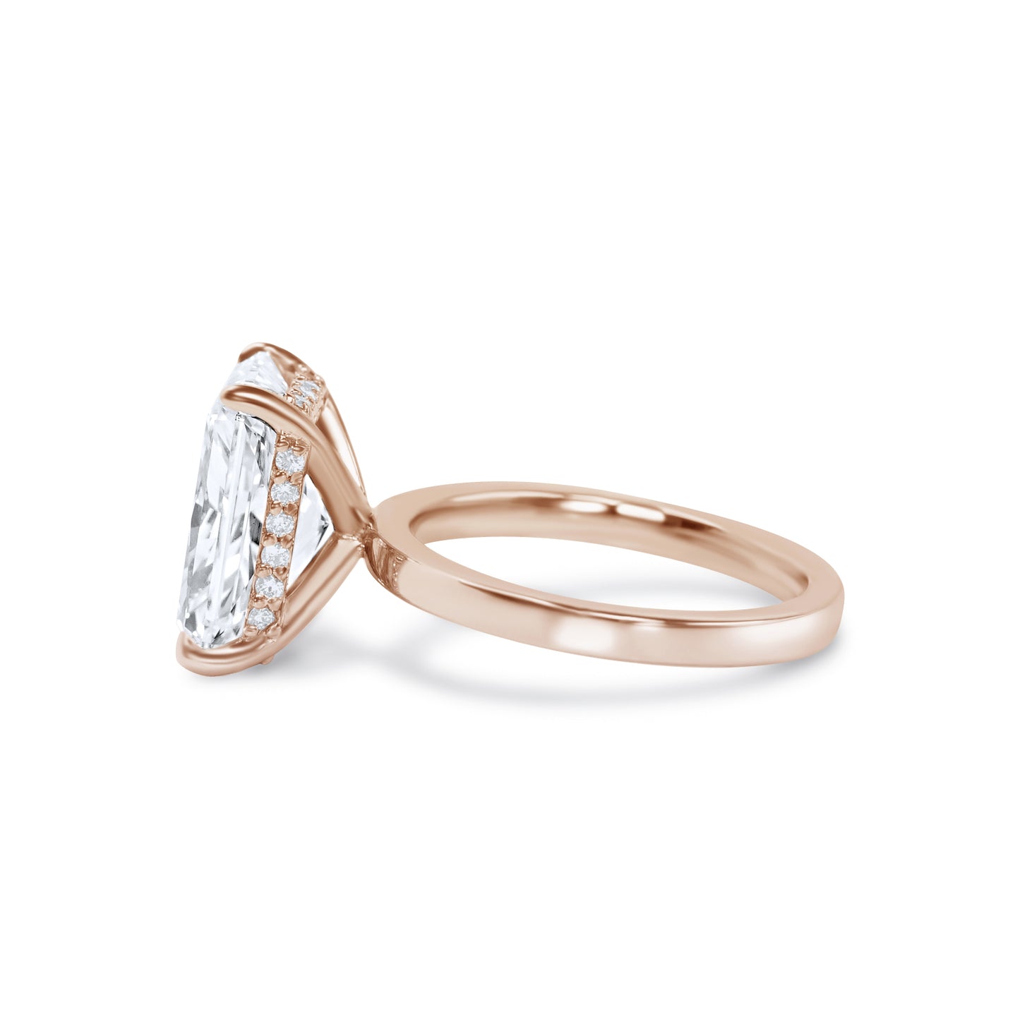 Radiant Diamond Hidden Halo Solitaire Engagement Ring