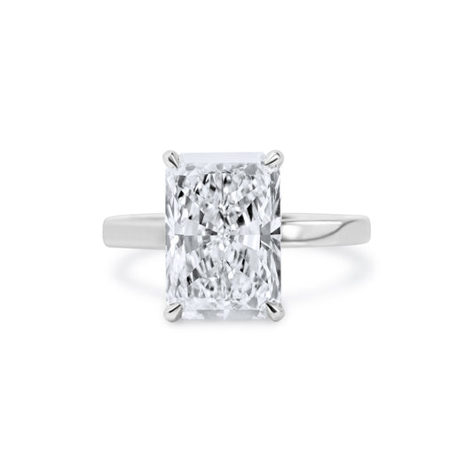 Radiant Diamond Hidden Halo Solitaire Engagement Ring