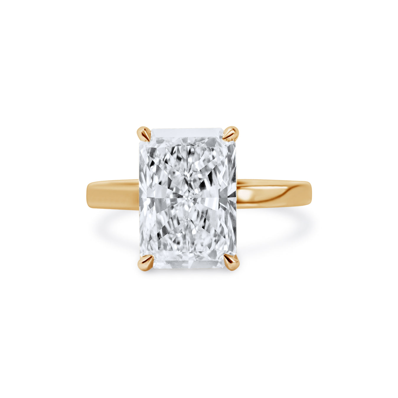 Radiant Diamond Hidden Halo Solitaire Engagement Ring
