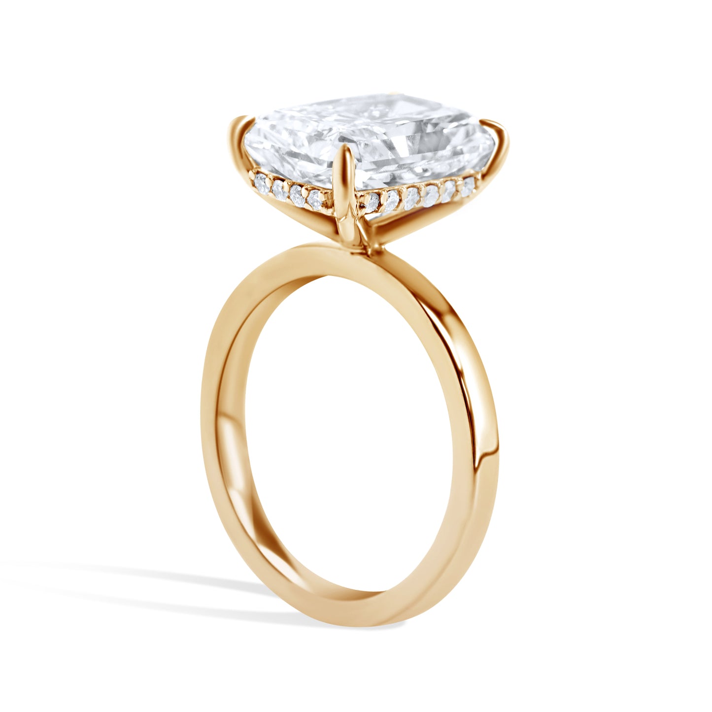 Radiant Diamond Hidden Halo Solitaire Engagement Ring