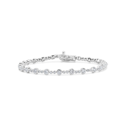 Round Bezel Set Line Bracelet