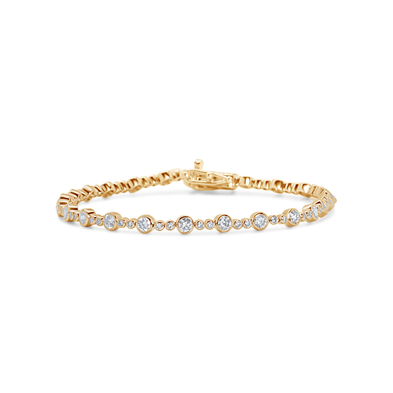 Round Bezel Set Line Bracelet