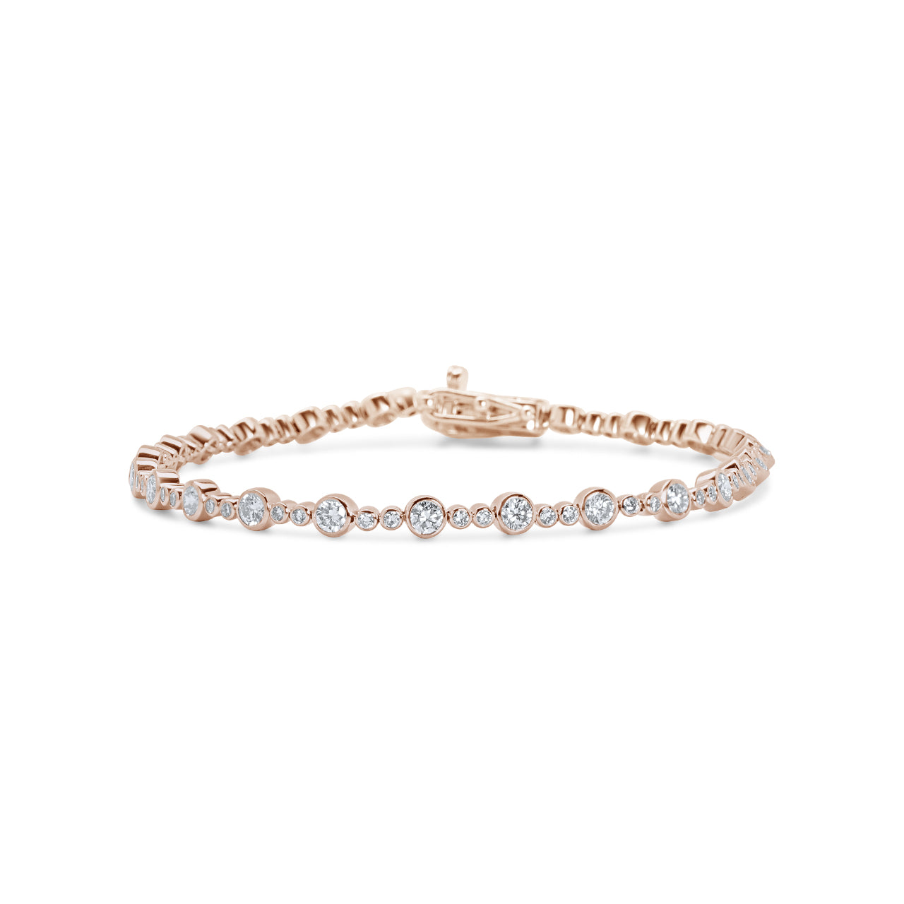 Round Bezel Set Line Bracelet