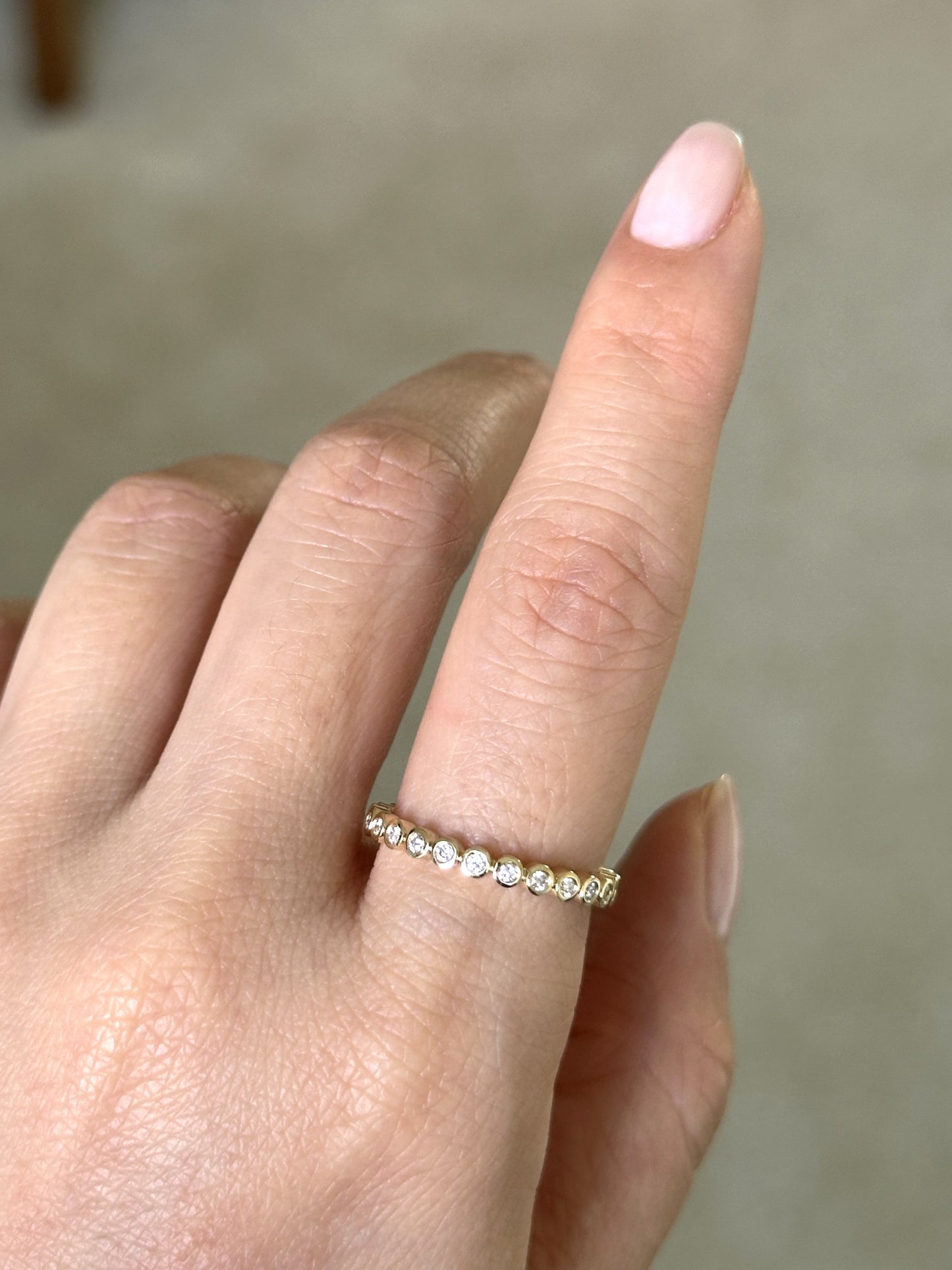 Round Brilliant Bezel Set Eternity Band