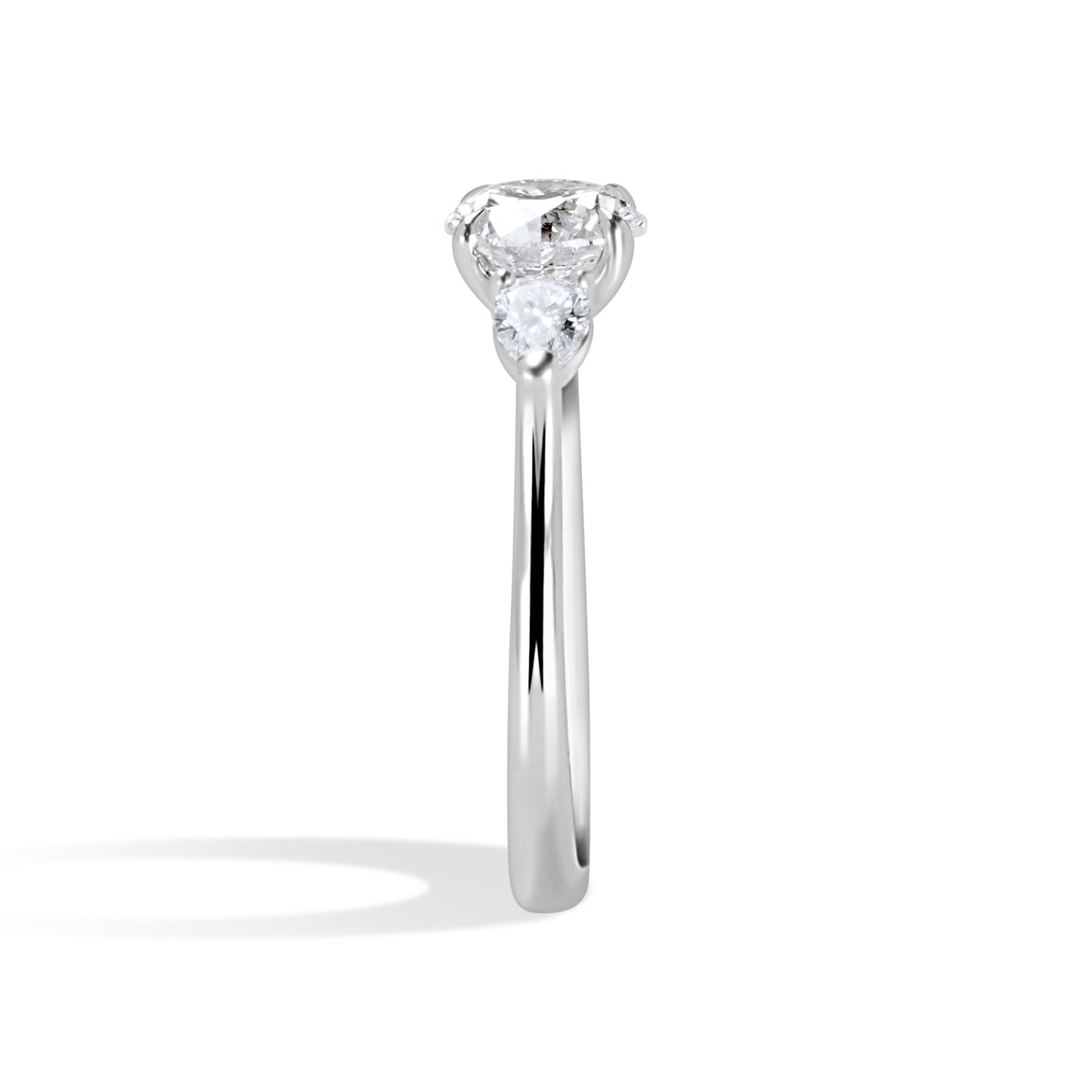 Round Brilliant Cut Three Stone Diamond Engagement Ring