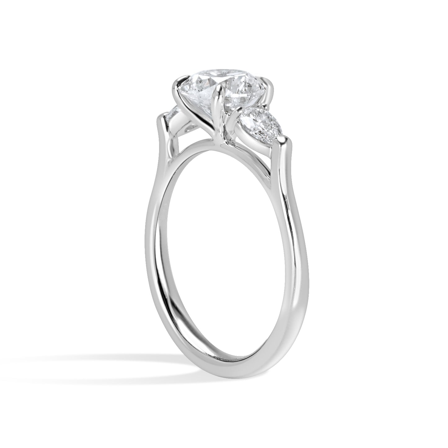 Round Brilliant Cut Three Stone Diamond Engagement Ring