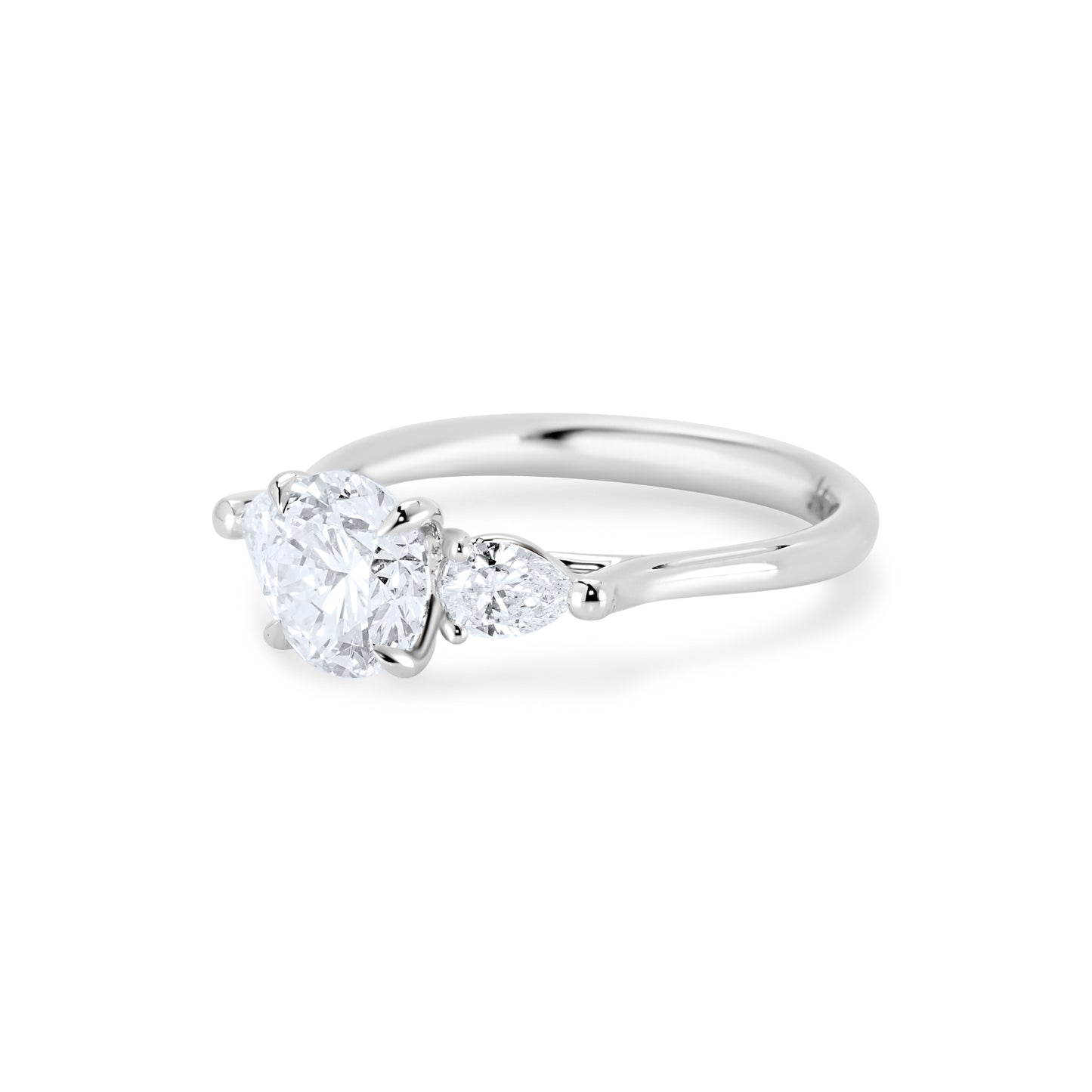 Round Brilliant Cut Three Stone Diamond Engagement Ring