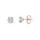 Round Brilliant Diamond Solitaire Stud Earrings - 4 prongs