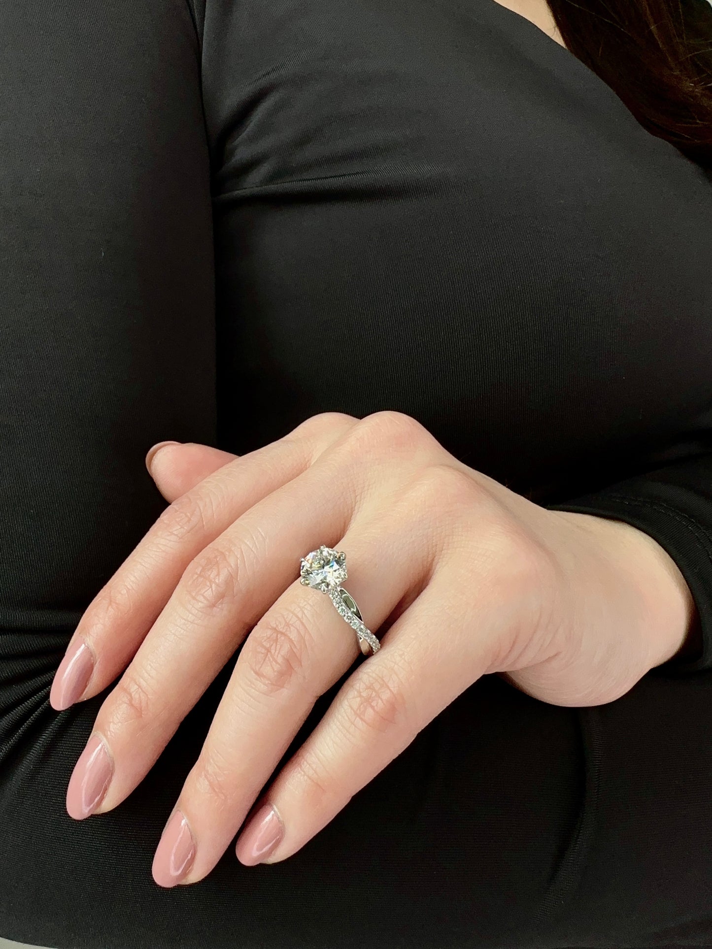 Twisted Infiniti Diamond Engagement Ring