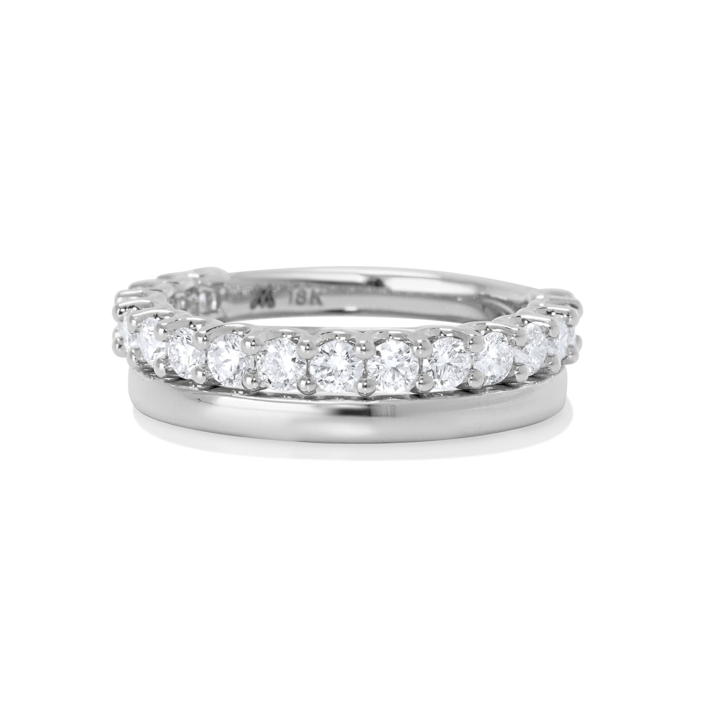 Round Brilliant Diamond 2mm Diamond Band 2/3 Way