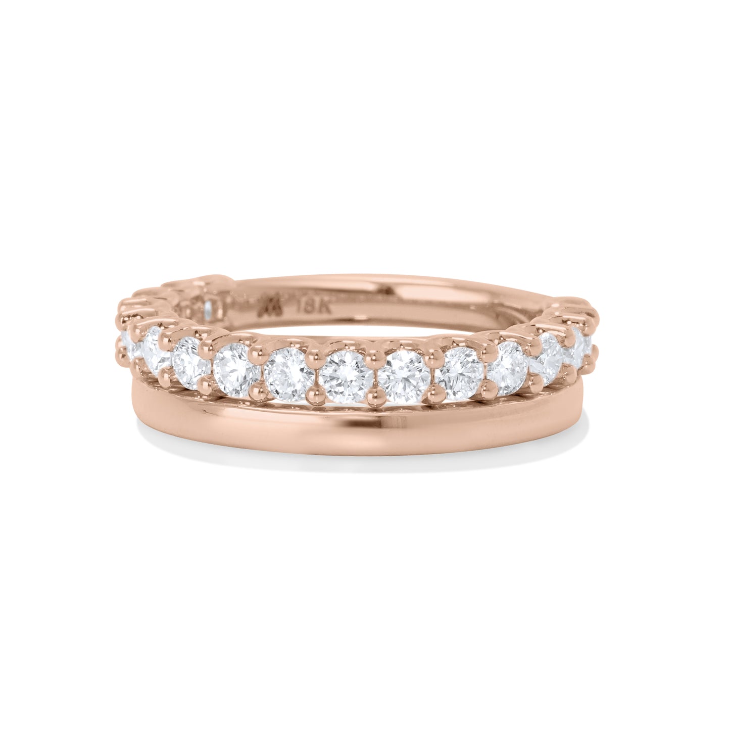 Round Brilliant Diamond 2mm Diamond Band 2/3 Way