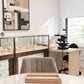 A modern jewelry display showroom