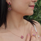 Watermelon Slice and Spinel Pendant Necklace
