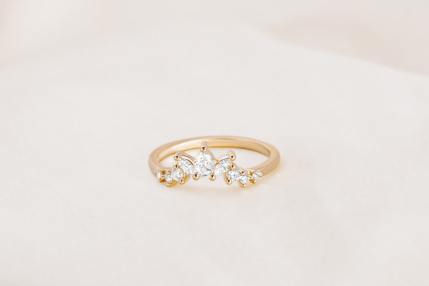 Solene Pear, Marquise and Round Diamond Band