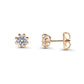 Diamond Solitaire Stud Earrings Floral Basket